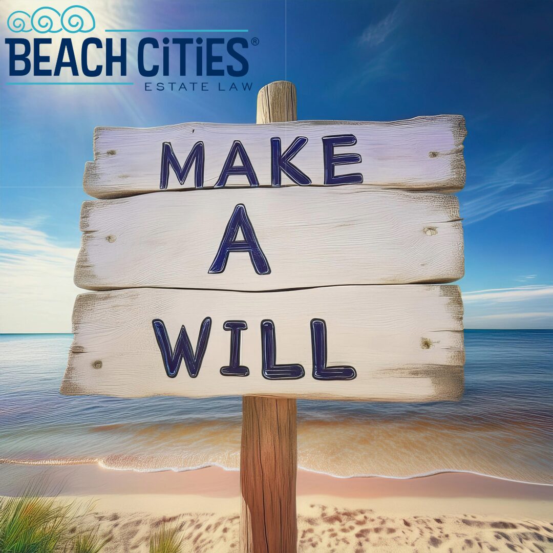 Beach Sign saying "Make a Will"